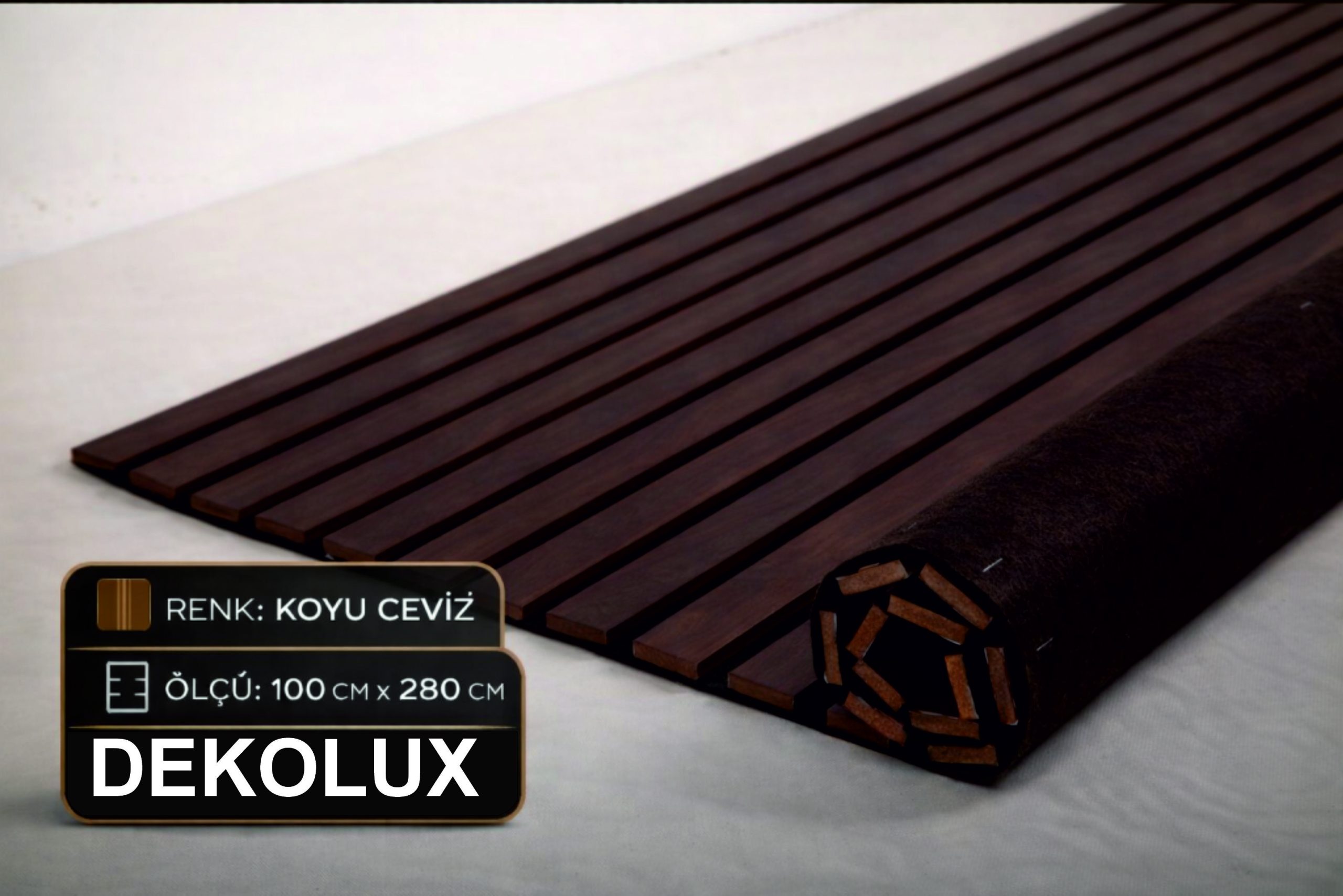akustik keceli teak ahsap panel rize dekorasyon